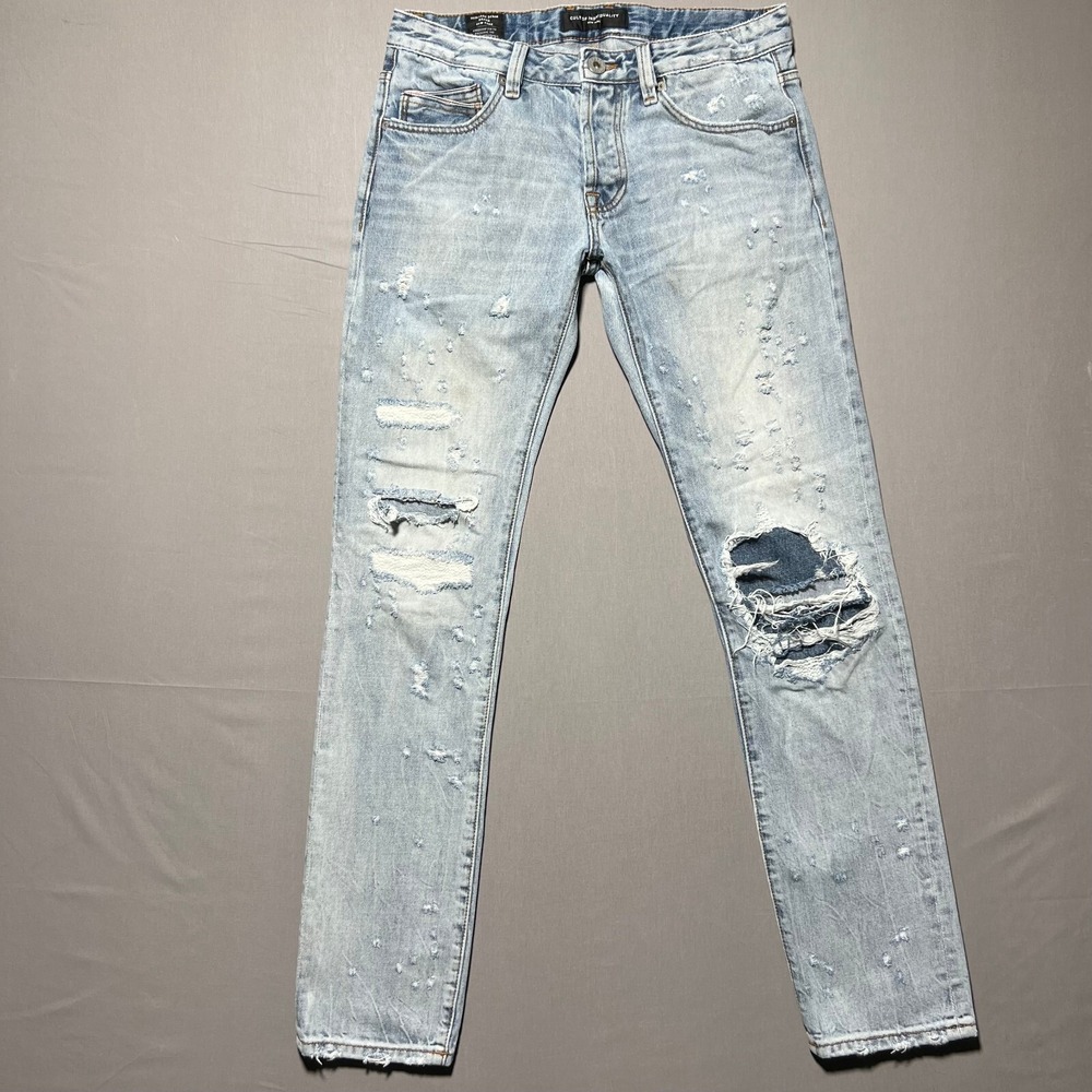 Cult of Individuality Light Blue Distressed Skinny Jeans